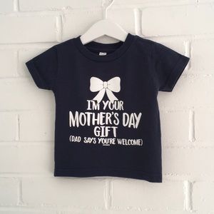 Rabbit Skins Size 18 Months Toddler Girls Navy Blue Mothers Day T-Shirt